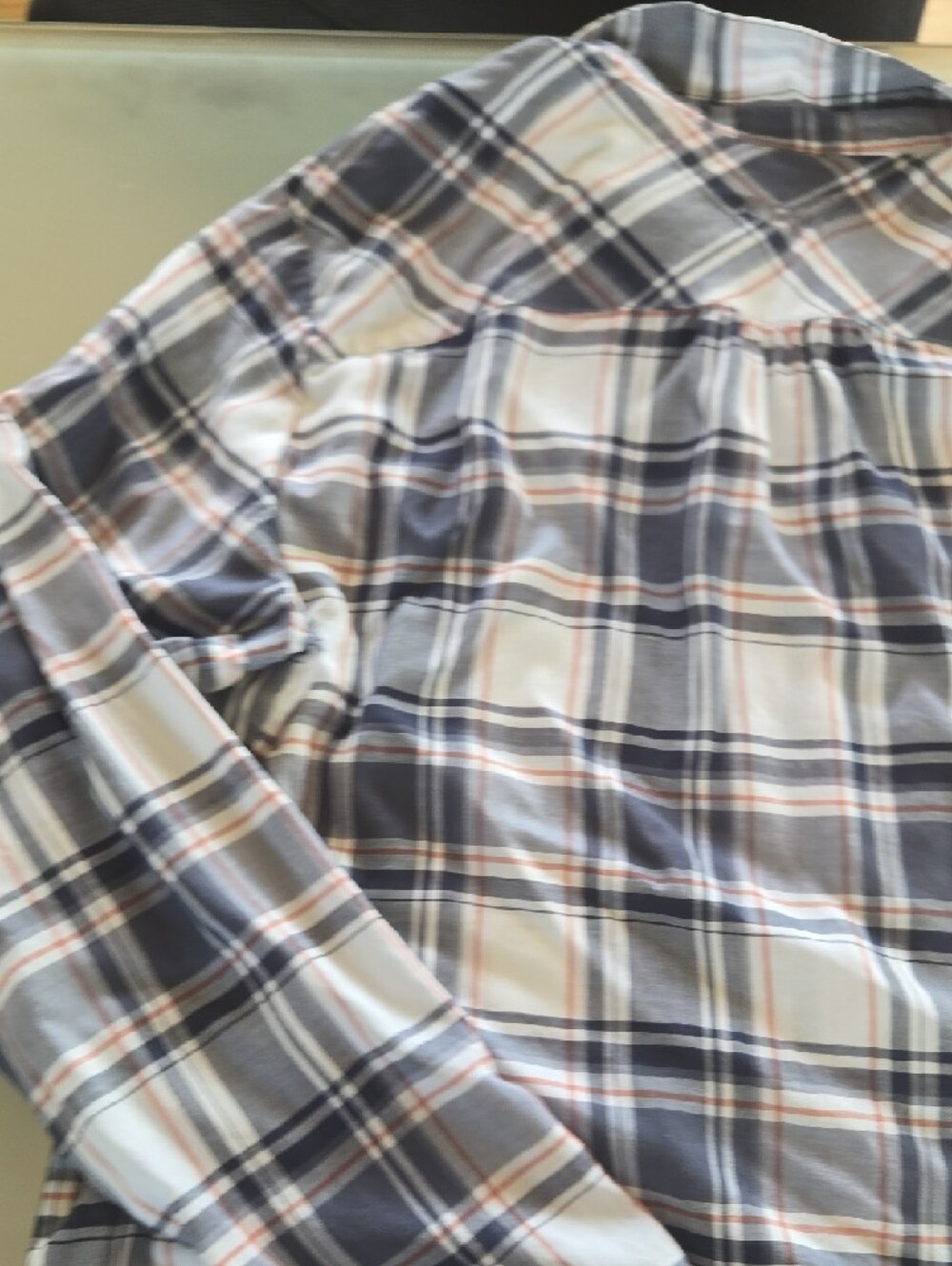 Kuhl Women's Plaid Button-Down Shirt in White, Blue, Brown - Picture 12 of 13